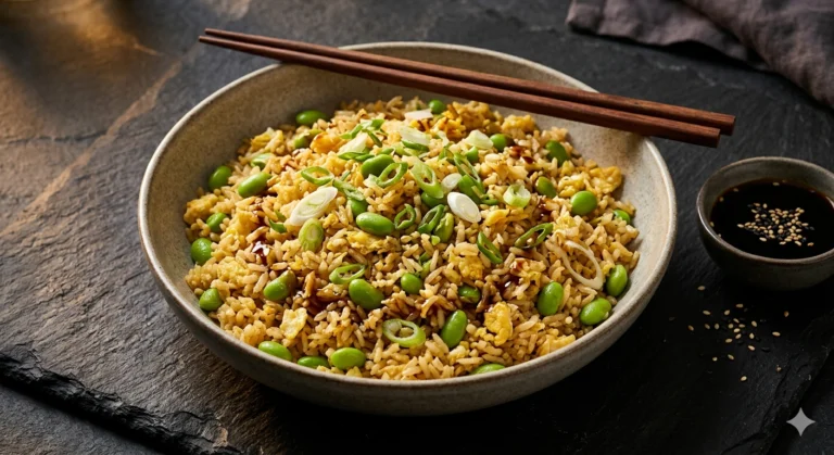 Egg Fried Rice with Edamame — 35g Protein Solo Lunch for Under $3