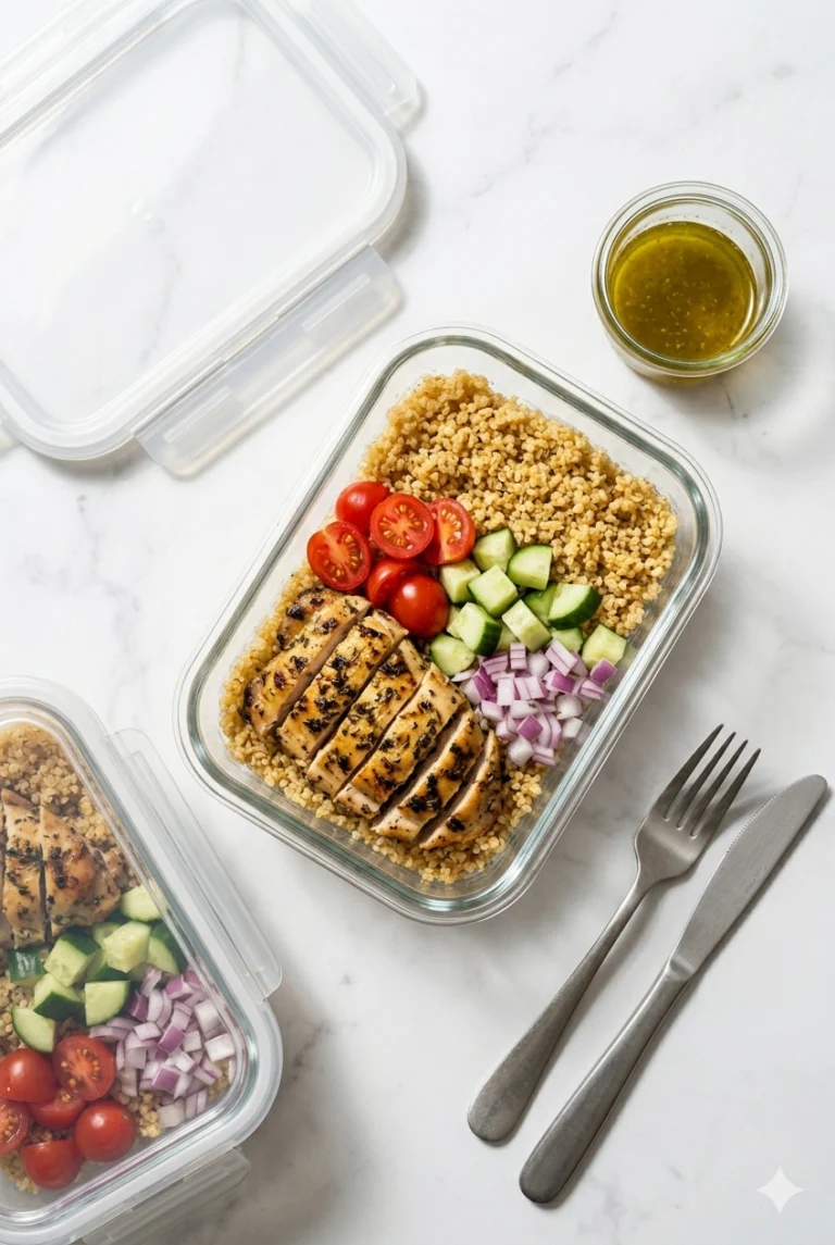 Meal Prep Lemon Herb Chicken & Quinoa Bowl — 45g Protein, Under $4