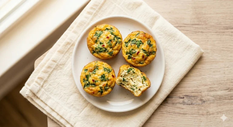 Savory Cottage Cheese & Spinach Egg Muffins — 34g Protein, Under $3