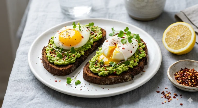 Smashed Avocado & Poached Egg on Rye — 31g Protein Solo Breakfast Under $4