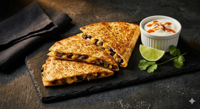 Smoky Black Bean Quesadilla with Greek Yogurt Dip — 38g Protein, Under $3.50