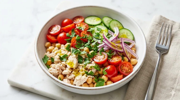 Tuna & Chickpea Power Bowl for One (42g Protein, Under $3 | 5 Minutes)