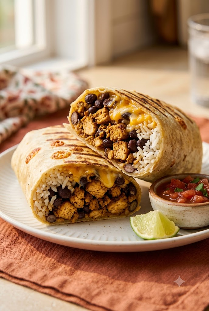High-Protein Chicken & Black Bean Burrito — 48g Protein, Under $4