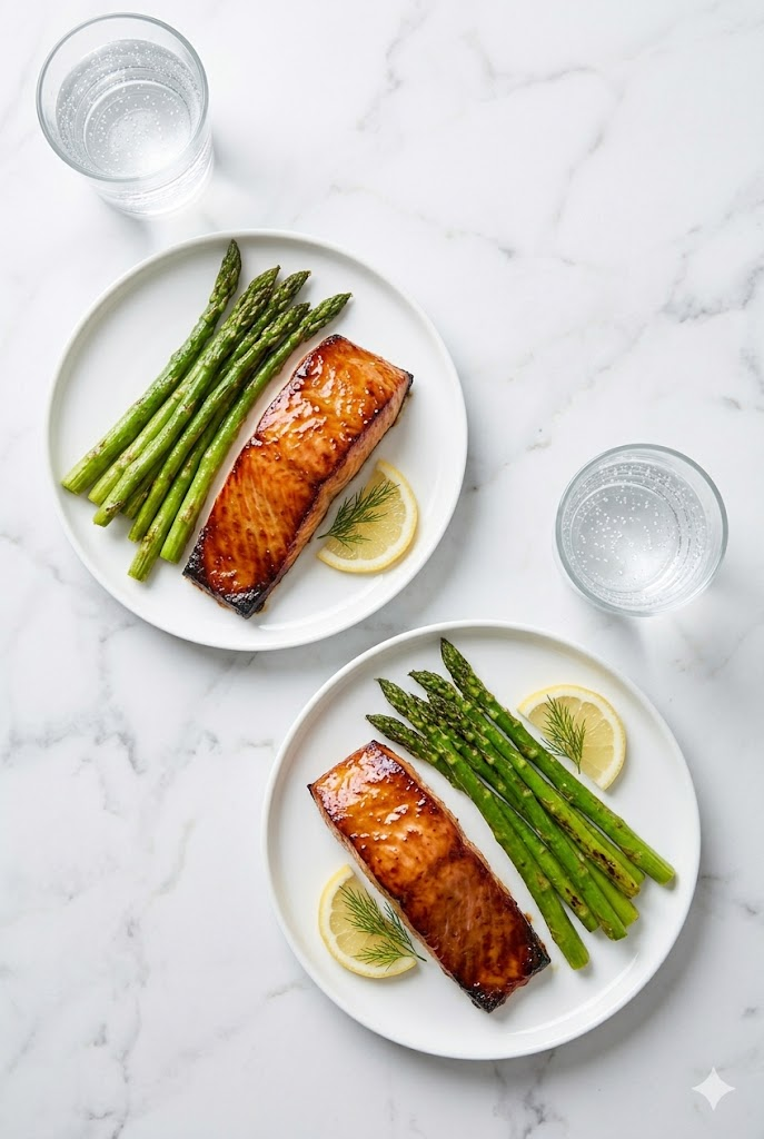 Honey Mustard Salmon for Two with Roasted Asparagus — Looks Plated, Costs Under $10
