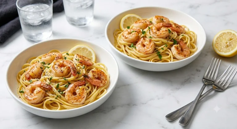Lemon Butter Shrimp Linguine for Two — Restaurant Quality, Under $9