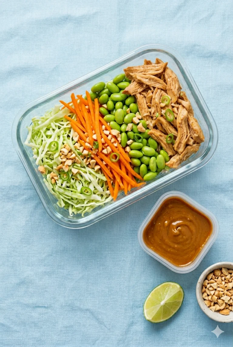 Meal Prep Thai Peanut Chicken & Veggie Bowl — 44g Protein, Under $4