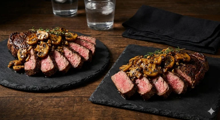 Pan-Seared Steak for Two with Garlic Butter Mushrooms — Looks Fancy, Costs Under $9