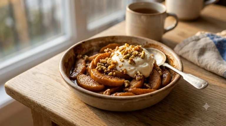 Baked Cinnamon Apple with Greek Yogurt Drizzle: A Warm High-Protein Dessert Under $2