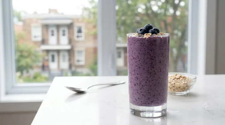 Blueberry Oat Protein Smoothie: A Filling 32-Gram Protein Breakfast Blend