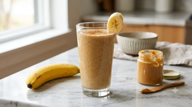 Peanut Butter Banana Protein Smoothie: A 5-Minute Snack with 30 Grams of Protein