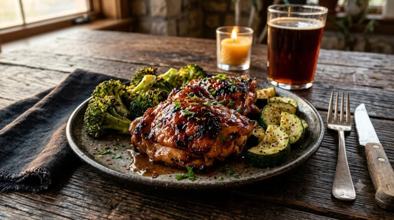 Honey Garlic Chicken Thighs with Roasted Vegetables: A Restaurant-Style Dinner Under $5