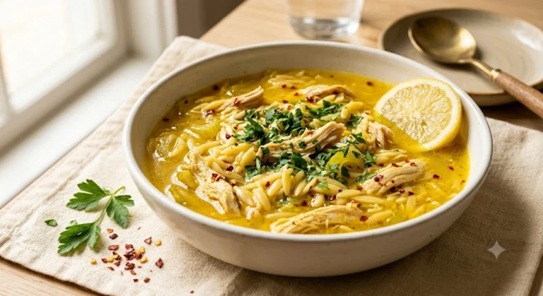 Spicy Lemon Chicken Orzo Soup — 44g Protein, Under $4.50