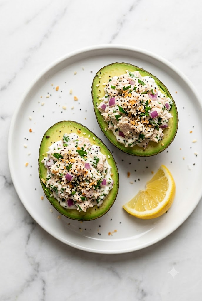 High-Protein Tuna Stuffed Avocado — 34g Protein, Under $4