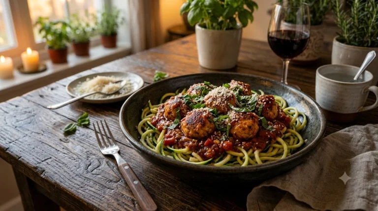 Turkey Meatballs with Marinara over Zucchini Noodles: A Lighter Italian Dinner Under $5