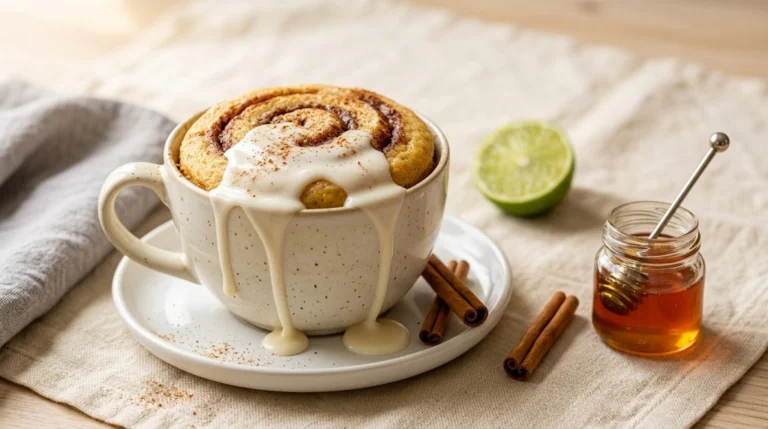 High-Protein Cinnamon Roll Mug Cake — 22g Protein, Under $2