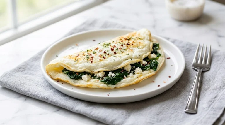 Spinach & Feta Egg White Omelette — 34g Protein, Under $3.50