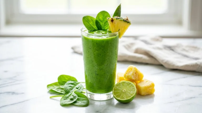 High-Protein Spinach & Pineapple Green Smoothie — 26g Protein, Under $3