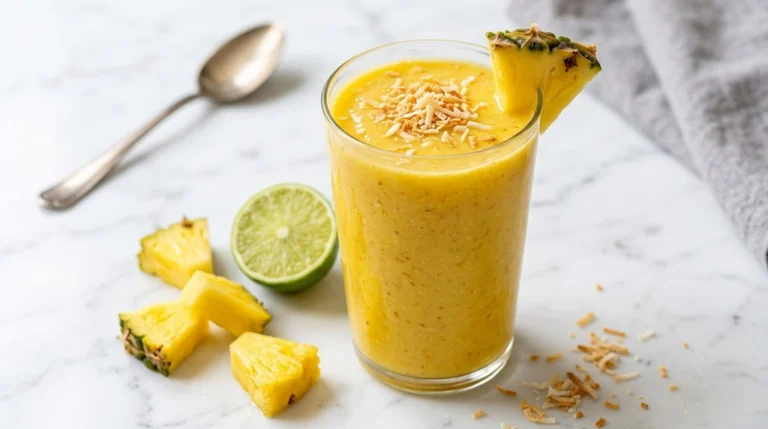 High-Protein Tropical Pineapple Coconut Smoothie — 25g Protein, Under $3.50