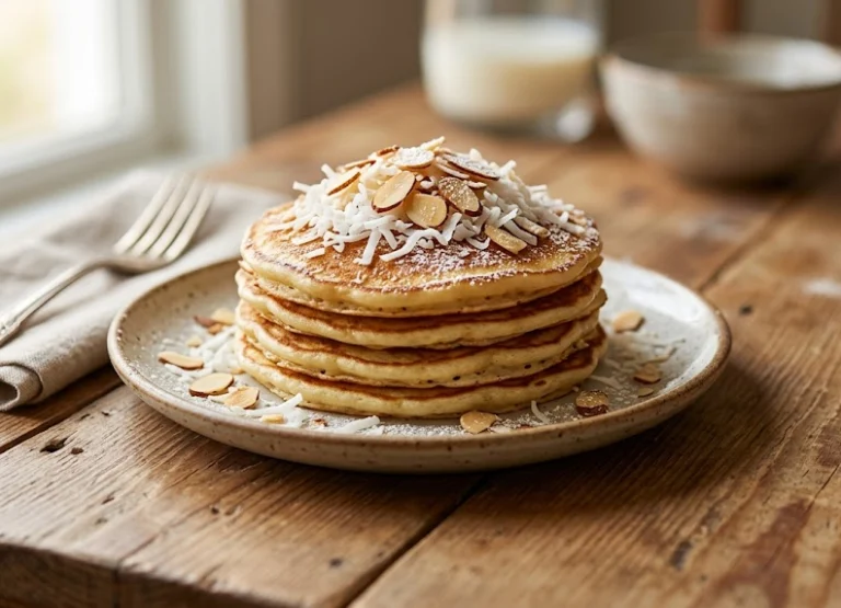Coconut Almond Protein Pancakes: A Tropical High-Protein Breakfast Under $2.50
