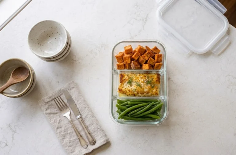 High-Protein Baked Cod & Sweet Potato Meal Prep Bowl: 34 Grams of Protein Under $5
