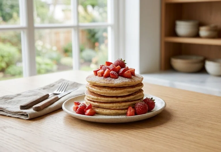 Strawberries & Cream Protein Pancakes: A Fresh High-Protein Breakfast Under $2.50