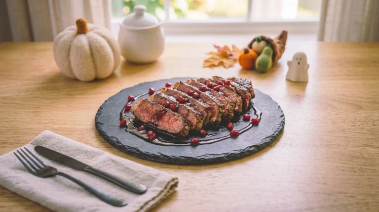 Vampire’s Garlic Butter Ribeye with Pomegranate Drizzle for Two: A Dramatic Halloween Dinner Under $10