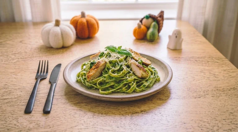 Zombie Green Goddess Chicken Alfredo for Two: An Eerie Halloween Dinner Under $10