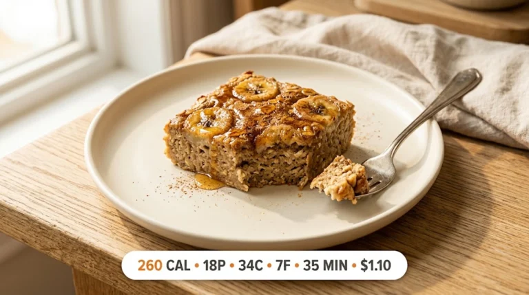 Baked Banana Protein Oats (18g Protein, Meal-Prep Ready)