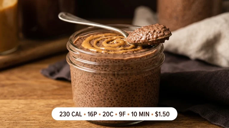Chocolate Peanut Butter Protein Chia Pudding (16g Protein, No Cooking)