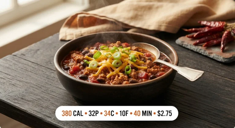 Leftover Turkey Chili (32g Protein, Uses Thanksgiving Leftovers)