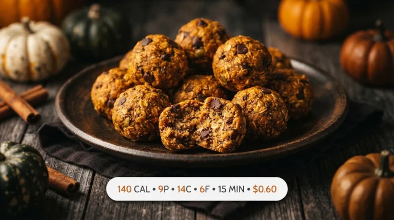 No-Bake Pumpkin Protein Bites (9g Protein, Halloween Snack)