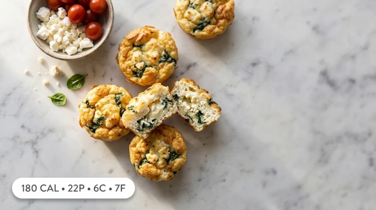 Spinach & Feta Egg White Muffins (22g Protein, Meal-Prep Ready)