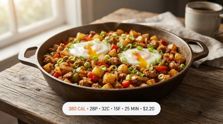 Turkey Sausage Breakfast Hash (28g Protein, One Skillet)