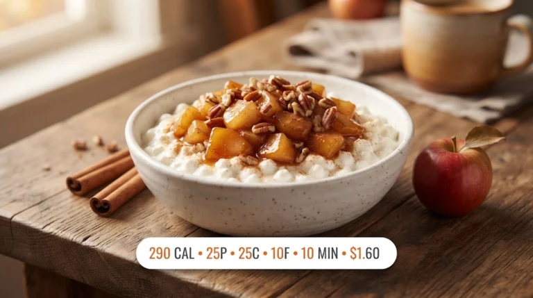 Apple Pie Cottage Cheese Bowl (25g Protein, Ready in 10 Minutes)