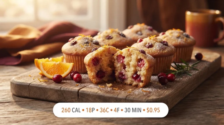 Cranberry Orange Protein Muffins (18g Protein, Thanksgiving Morning Ready)